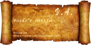Vozár Attila névjegykártya